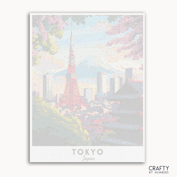 canvas painting set paint by numbers tokyo japan.