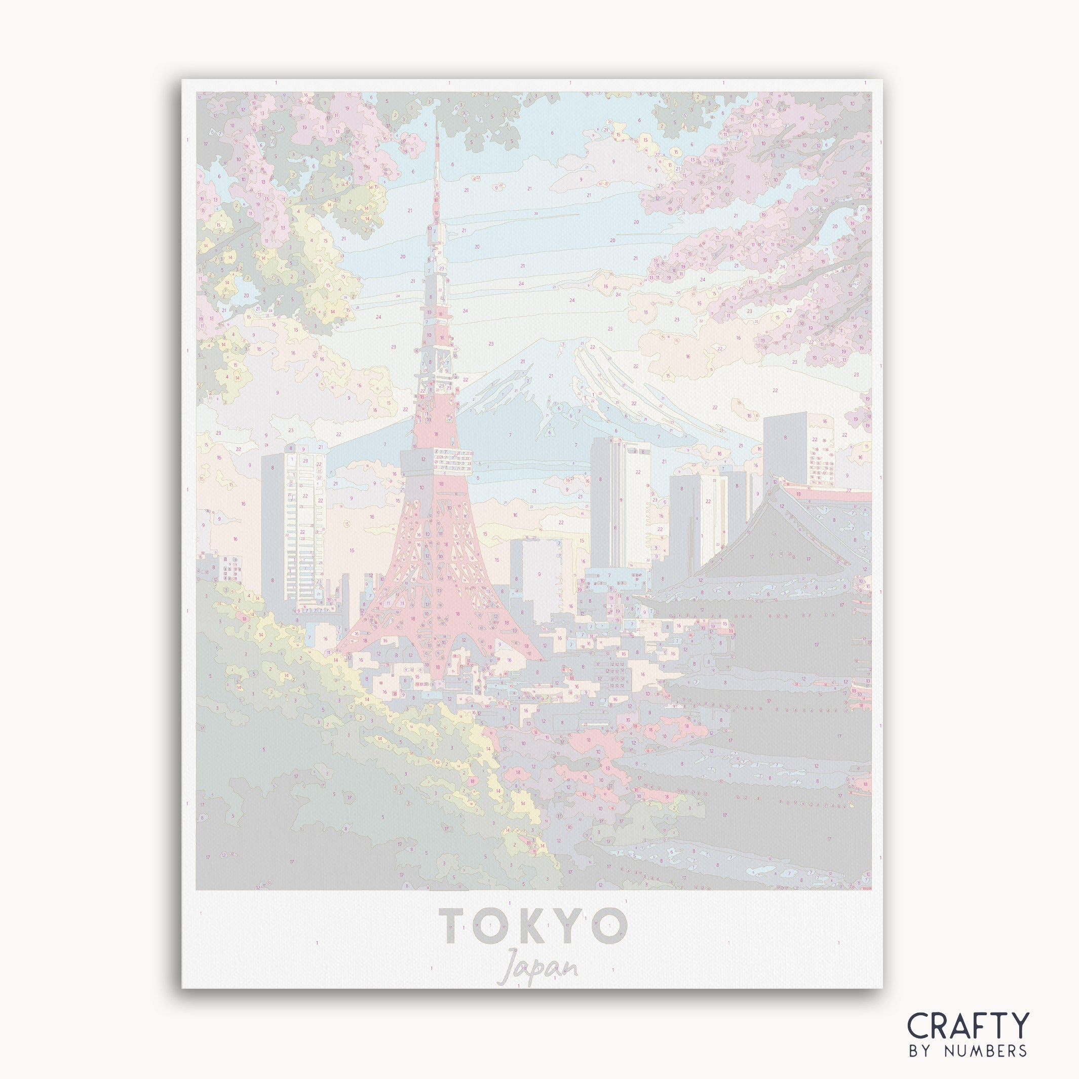 canvas painting set paint by numbers tokyo japan.
