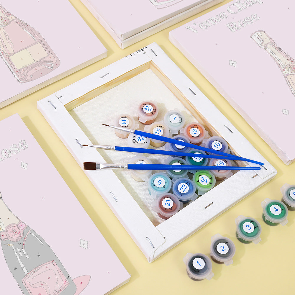 painting set paint by numbers for painting Rosé Champagne