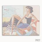 Peaceful Lady painting by Georgy Kurasov featuring a serene woman, inspired by famous paintings of women and famous artists paintings.