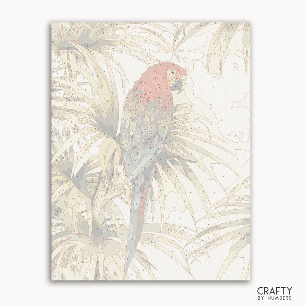 Peaceful Parrot paint by number artwork inspired by famous paintings in vibrant colors