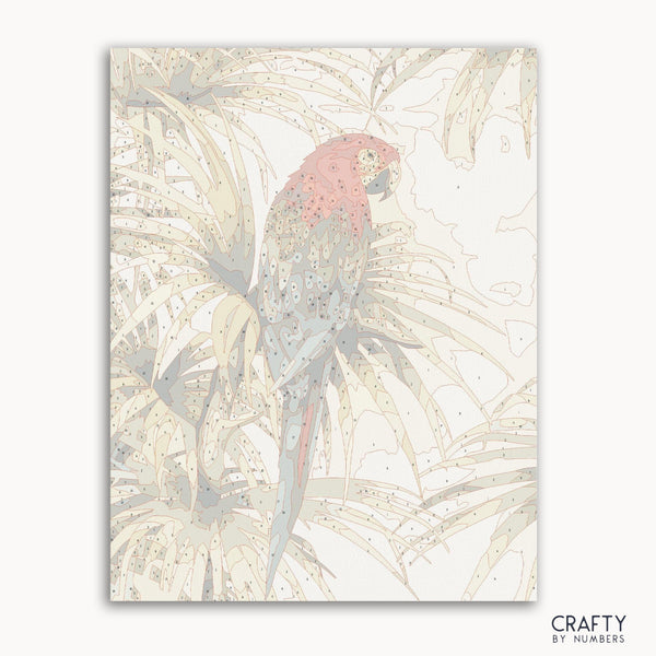 Peaceful Parrot paint by number artwork inspired by famous paintings in vibrant colors