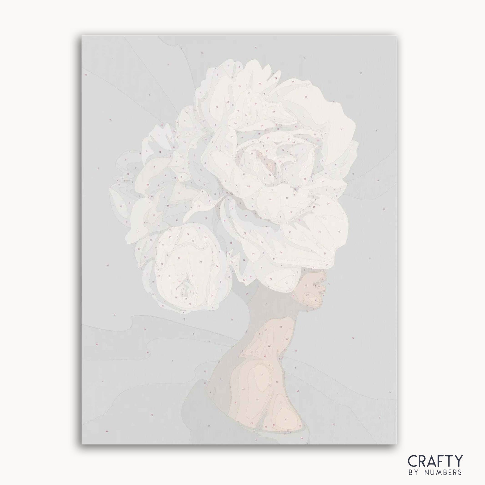 Detailed Floral Silhouette paint by numbers design