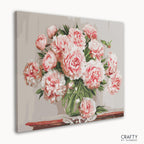 Beautiful pink flowers paint by number reminiscent of van gogh famous paintings and famous landscape paintings.