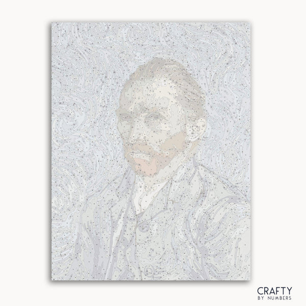 Portrait of Vincent Van Gogh paint by numbers kit featuring famous paintings by van gogh famous paintings and famous artists paintings.