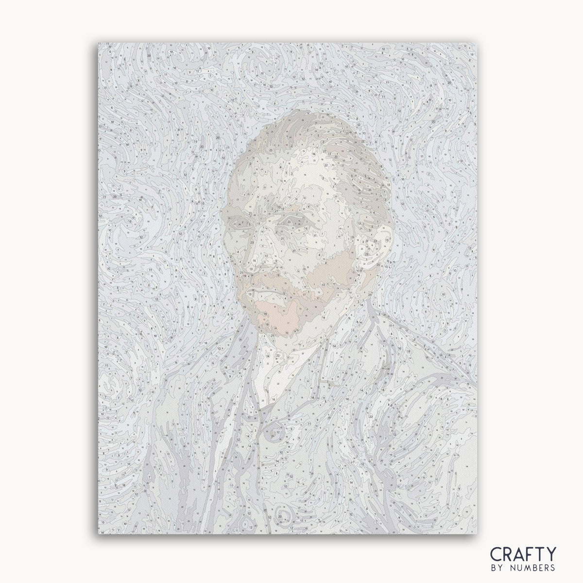 Kit de peinture par numéros Portrait de Vincent Van Gogh comprenant des peintures célèbres de Van Gogh et des peintures d'artistes célèbres.