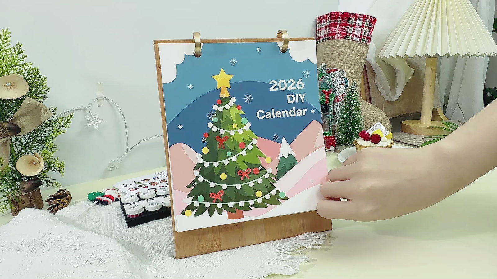 Seasonal paint by numbers project with festive Jingle & Joy design for holiday fun.