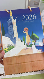 Travel-inspired desk calendar paint by numbers kit, ideal DIY painting hobby for home or office.