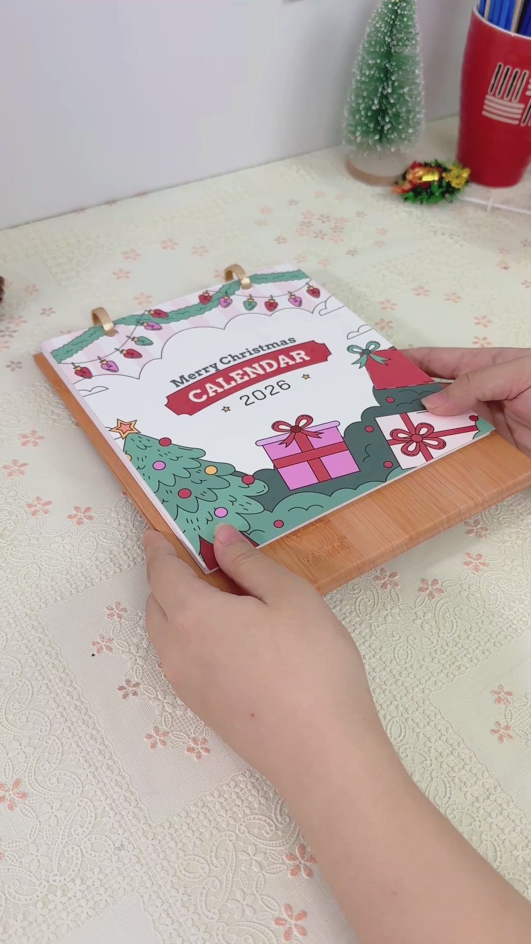 Holiday-themed paint by numbers advent calendar for Christmas craft projects.