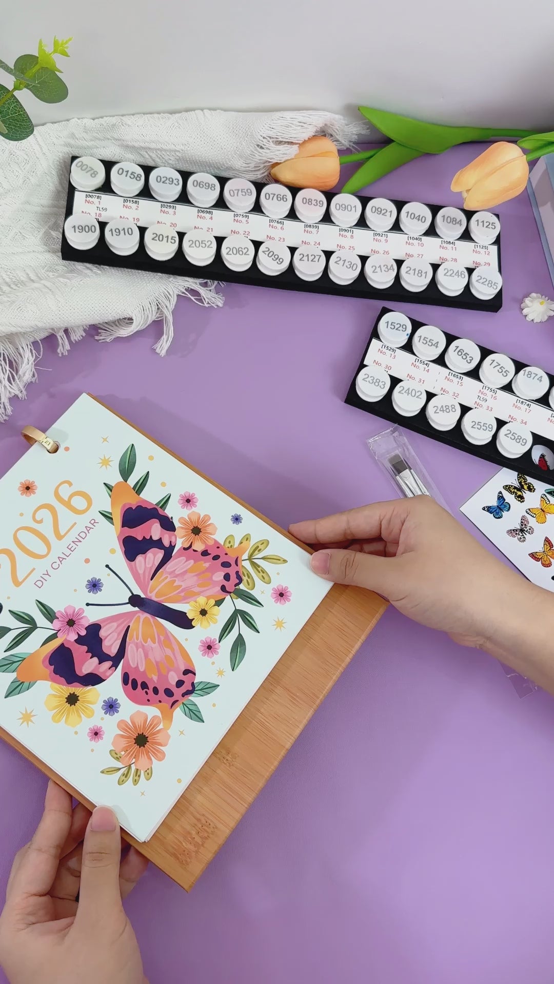 Butterfly Days paint by numbers kit with canvas and acrylic paints for DIY butterfly artwork.