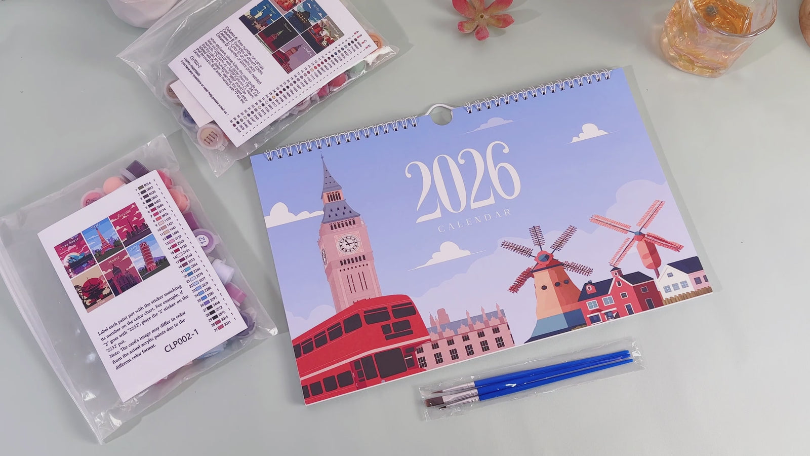 Travel paint by numbers set with vibrant landscapes, ideal for adult artists and guided painting projects at home.