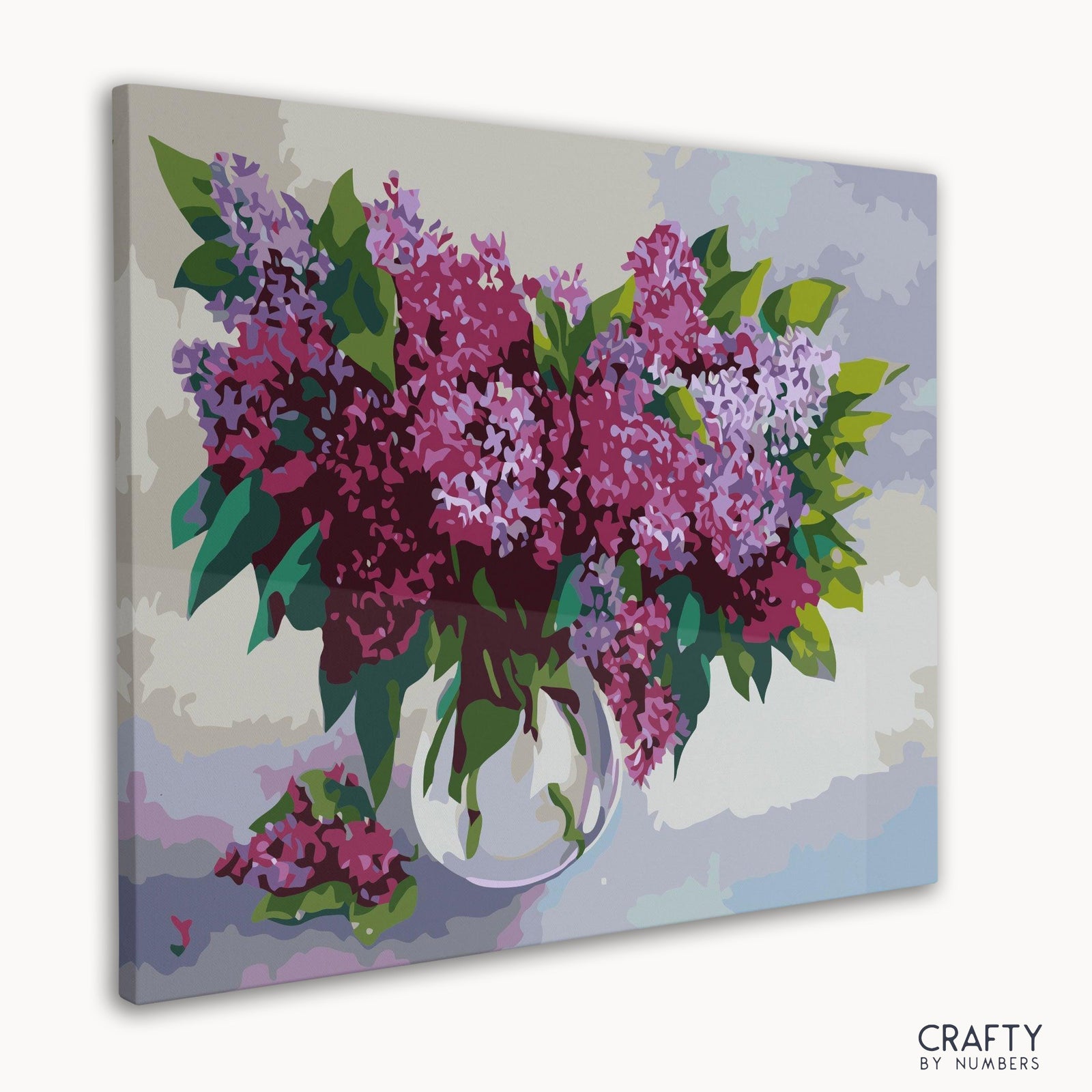 Close-up detail of Purple Flowers artwork