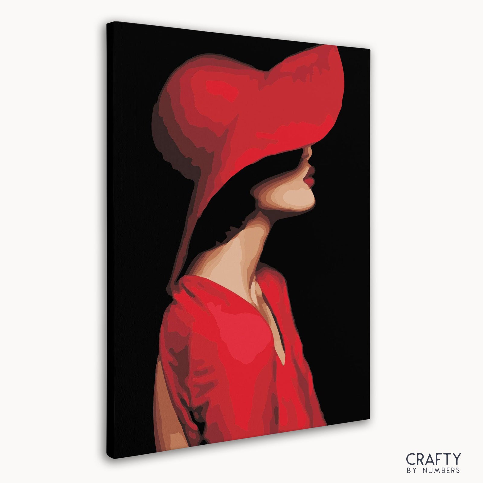 Close-up detail of Red Hat Lady artwork