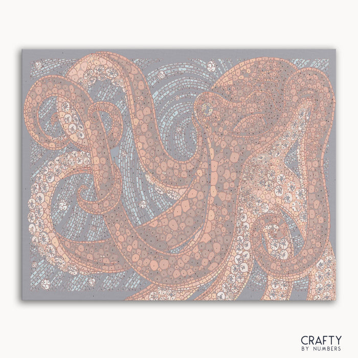Red Octopus paint by number inspired by famous paintings featuring famous artists paintings and famous abstract paintings.