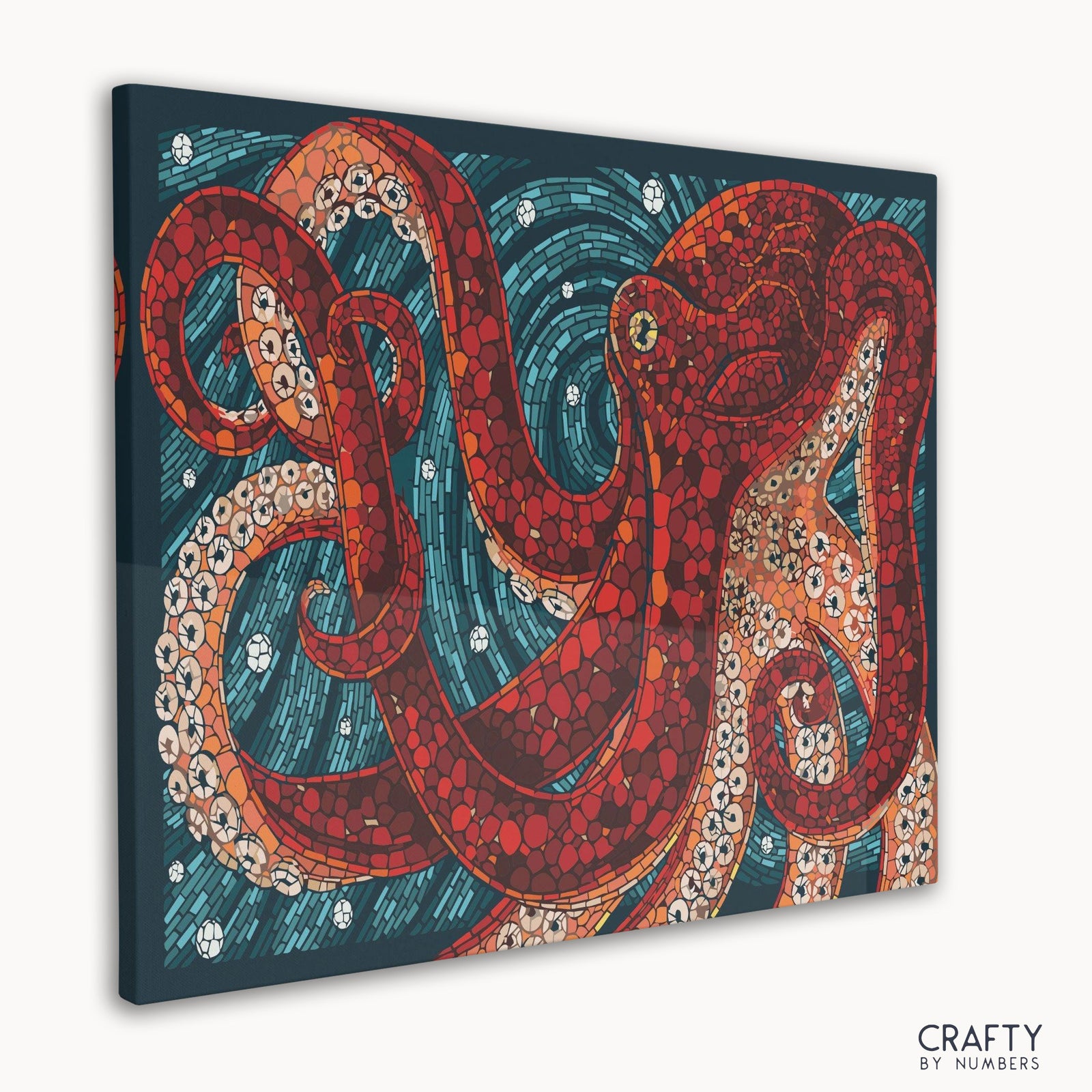 Close-up detail of Red Octopus artwork