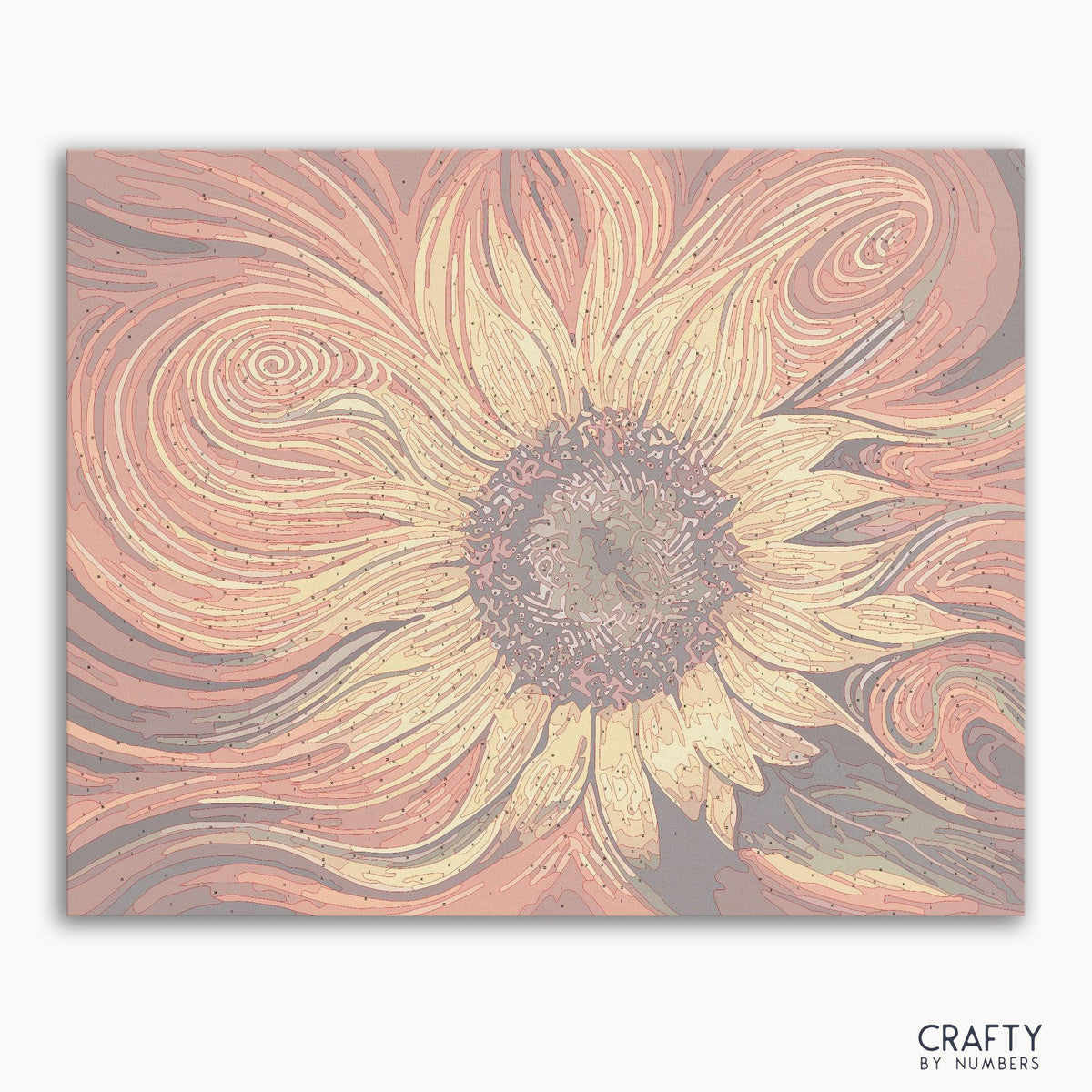 Peinture de tournesol rouge par numéros d'œuvres d'art inspirées de peintures célèbres et du style de peintures célèbres de Van Gogh.