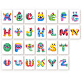 Roar & Learn Alphabet paint by numbers kit featuring a colorful monster-themed letter A with horns and googly eyes on a 6x8 inch linen canvas