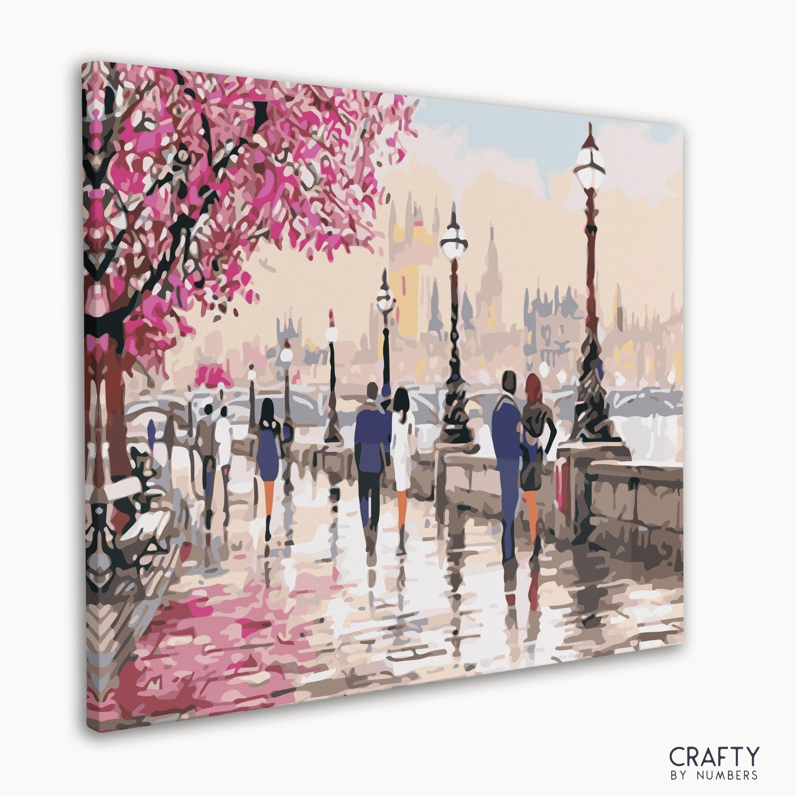 Close-up detail of Romantic London Rain artwork
