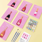 Step-by-step painting guide and color reference card for Rosé Champagne paint by numbers kit