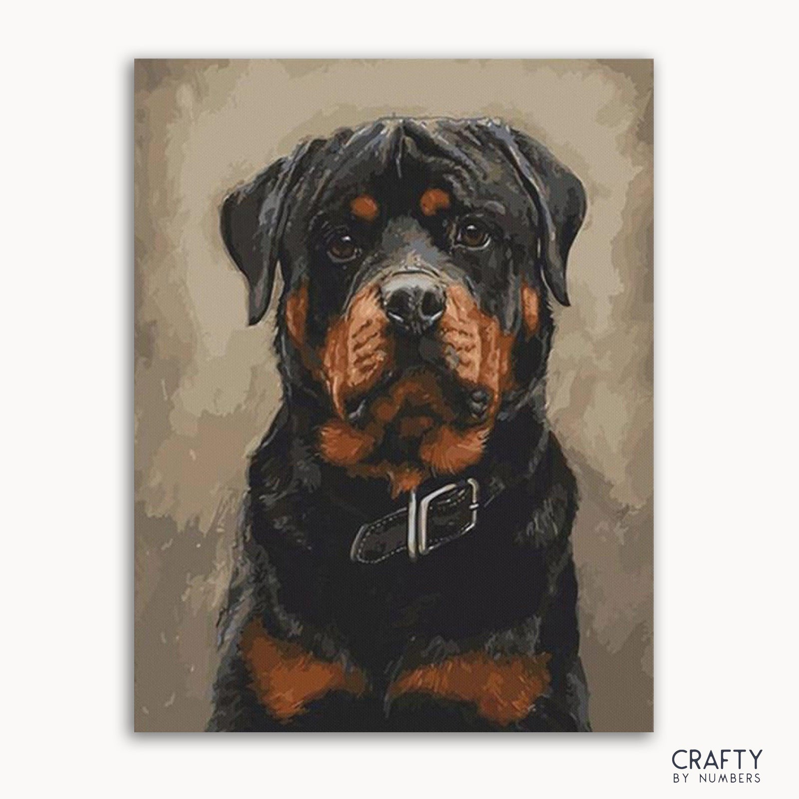 Rottweiler Dog finished paint by numbers artwork