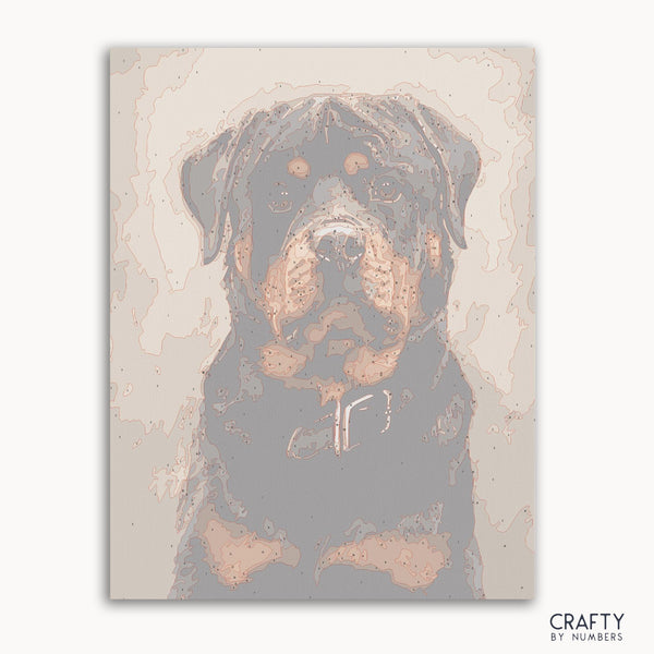 un painted canvas of rottweiler painting by crafty