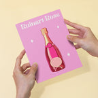 Finished Rosé Champagne paint by numbers artwork showcasing stylized rosé bottle inspired by champagne labels