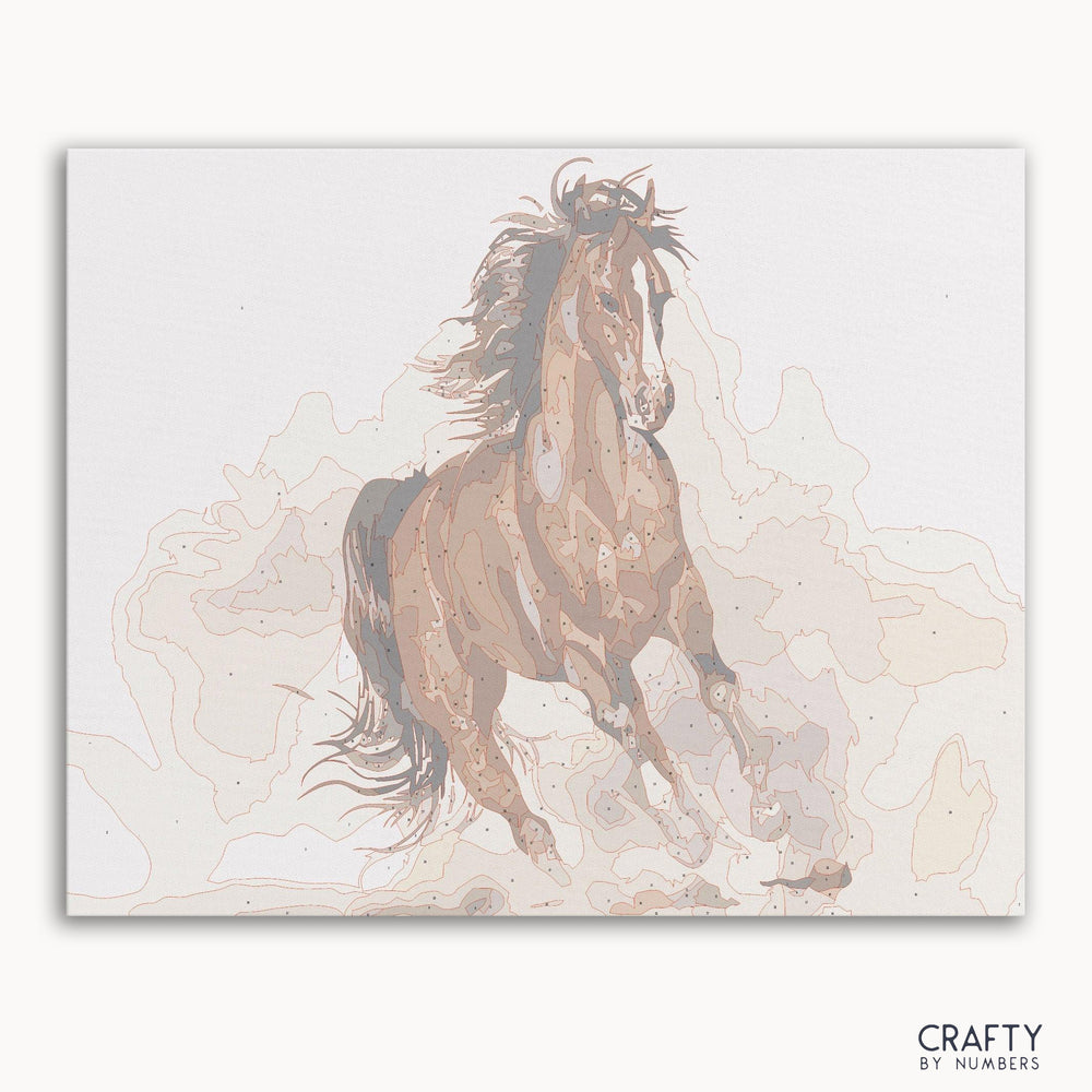 Running Horse paint by number featuring vibrant colors inspired by famous paintings and famous artists paintings.