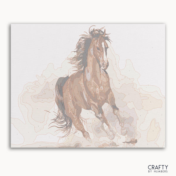 Running Horse paint by number featuring vibrant colors inspired by famous paintings and famous artists paintings.
