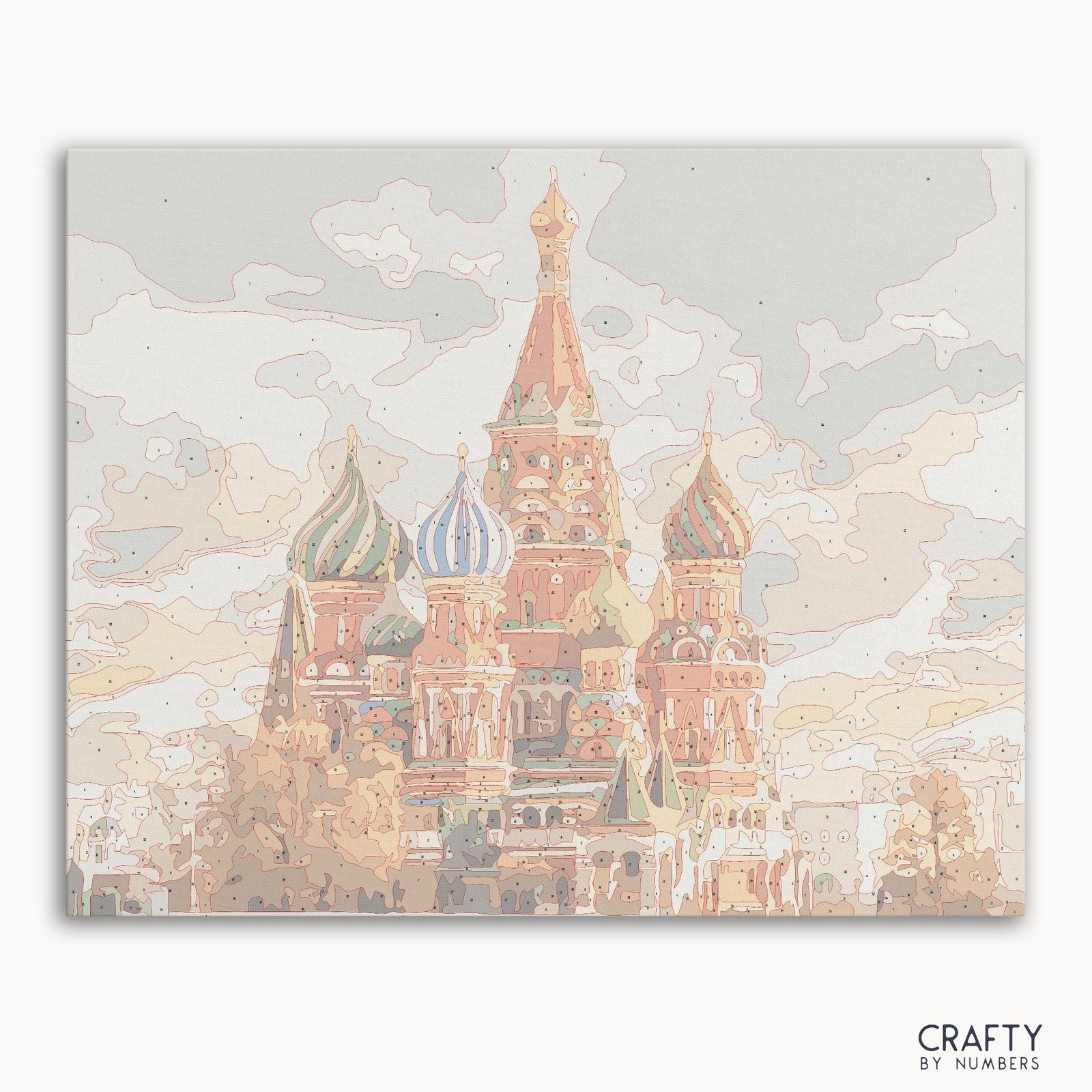 Saint Basil's Church paint by numbers kit with canvas and paints