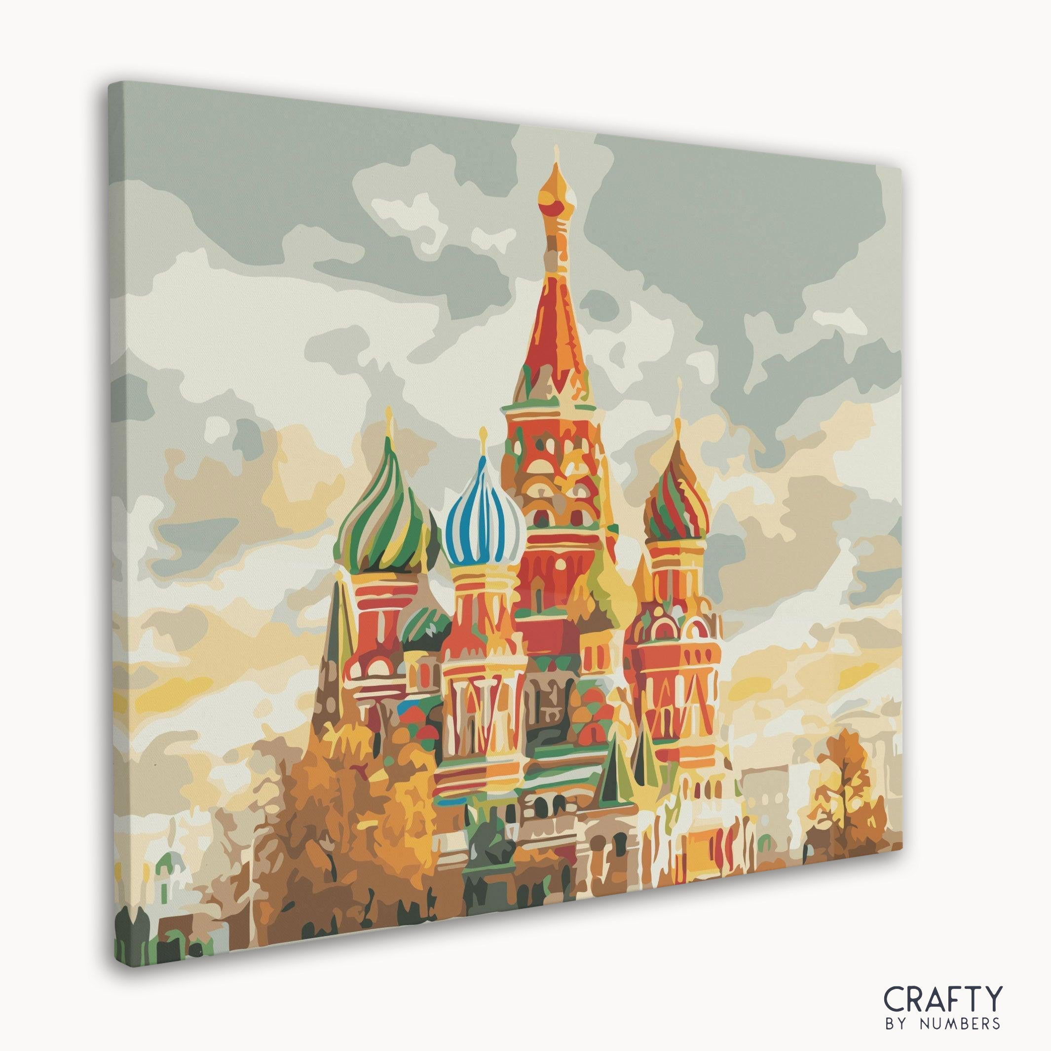 Detailed paint by number of Saint Basil's Church showcasing vibrant architecture, famous artists paintings, famous paintings of women, top 10 picasso famous paintings, pablo picasso famous paintings.