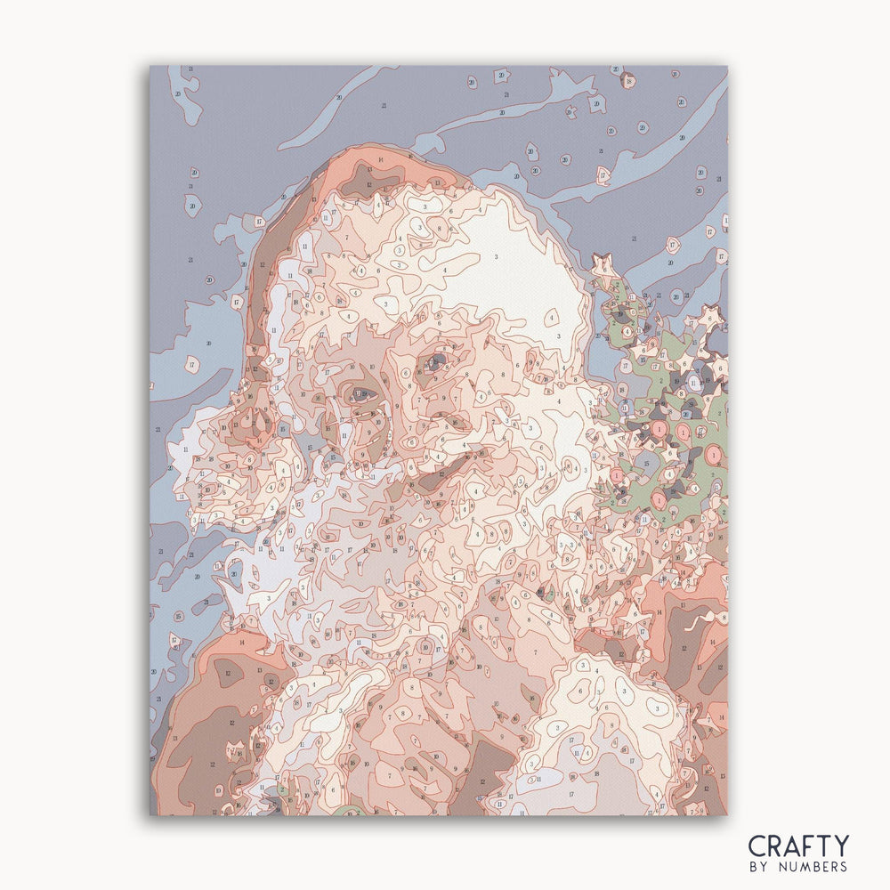 Santa Claus Art paint by number inspired by famous paintings with detailed brush strokes and vibrant colors. vincent van gogh famous paintings most famous paintings famous landscape paintings