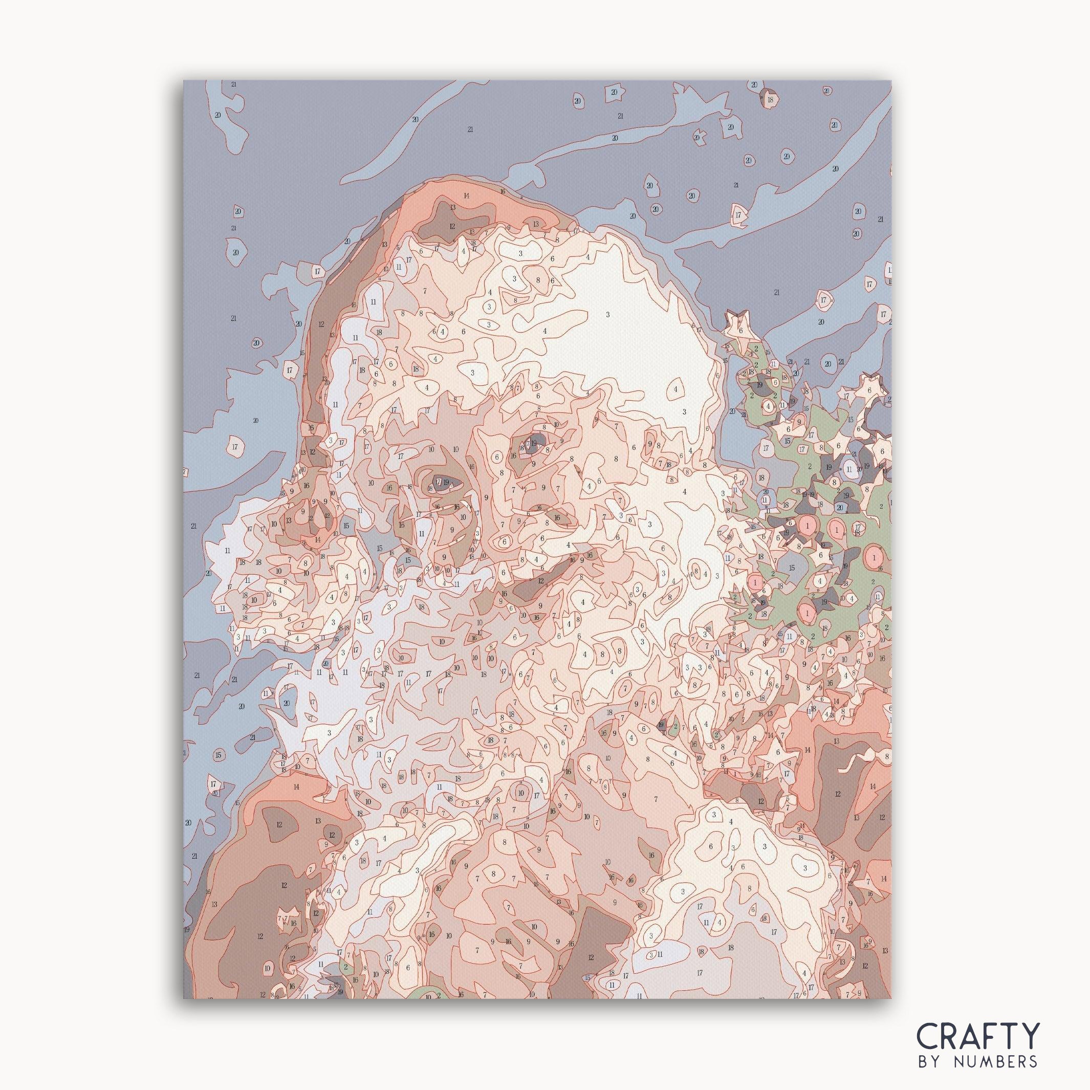 Santa Claus Art paint by number inspired by famous paintings with detailed brush strokes and vibrant colors. vincent van gogh famous paintings most famous paintings famous landscape paintings