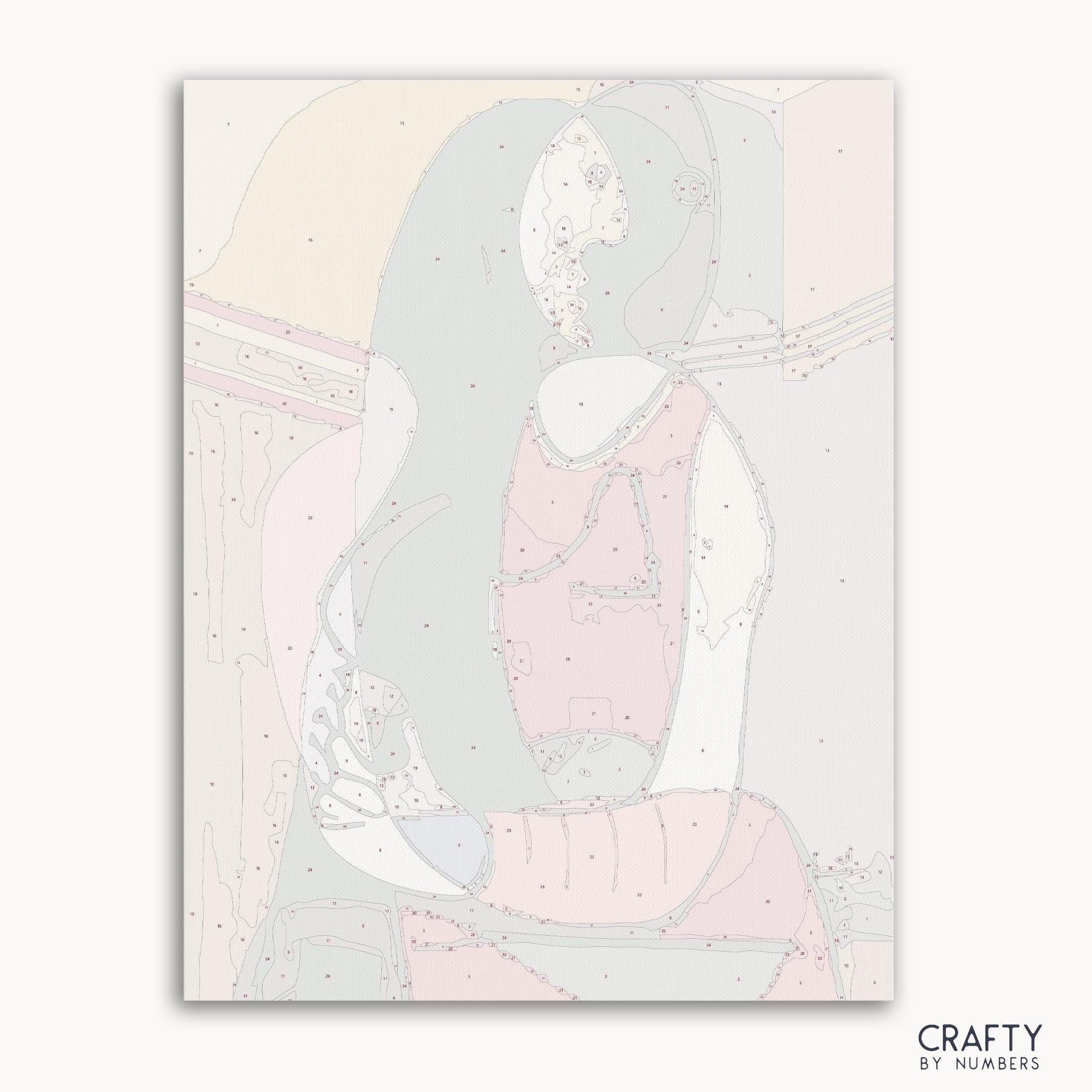 Seated Woman by Pablo Picasso paint by numbers kit featuring famous paintings style and vibrant colors.