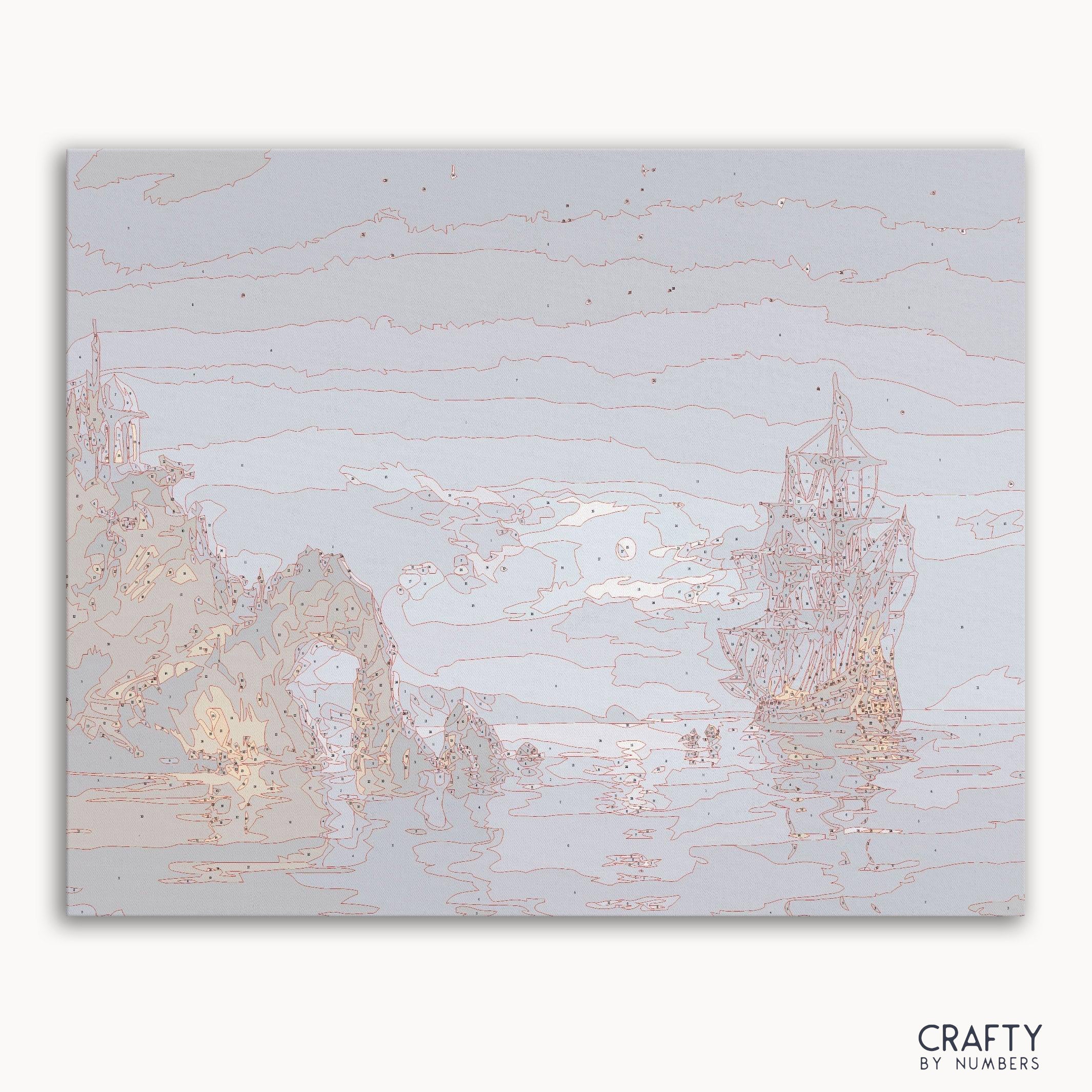 Ship Arc Bay paint by numbers kit canvas with numbered sections