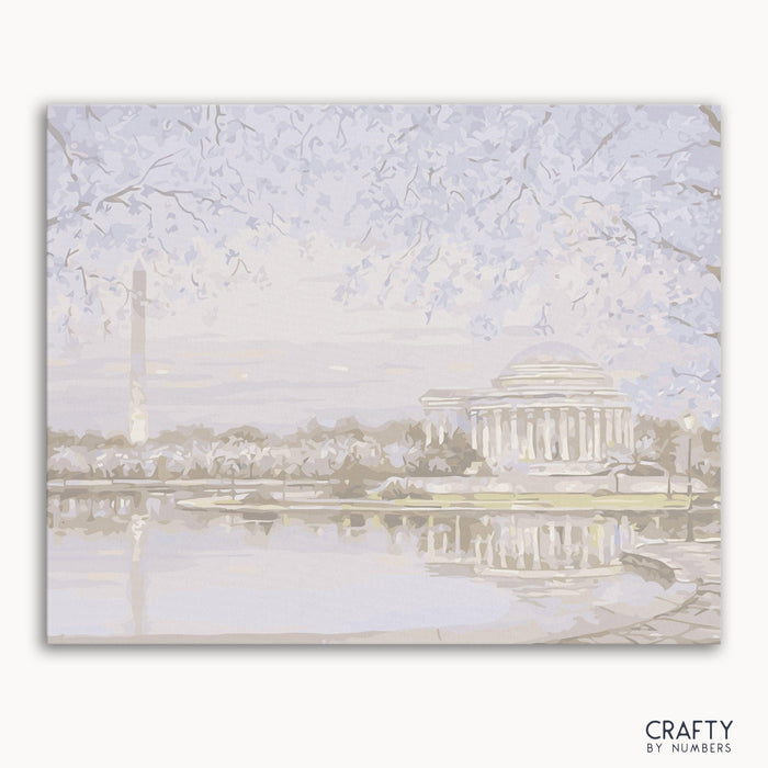 Cherry blossoms along the Tidal Basin in Washington DC during spring