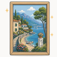 finished paint by numbers displayed with frame icon