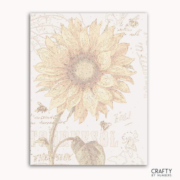 Sunflower and honey bee paint by number artwork inspired by famous paintings, van gogh famous paintings, and famous flower paintings