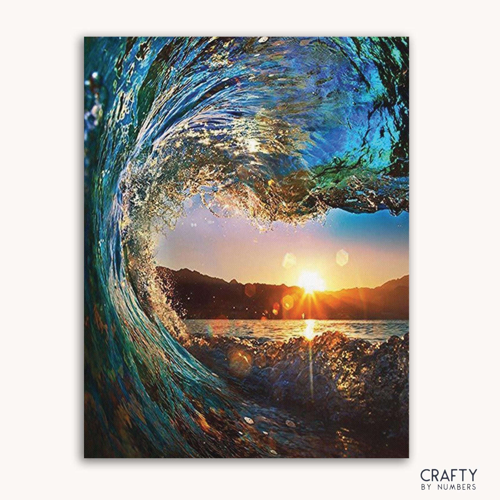 Sunset Wave finished paint by numbers artwork