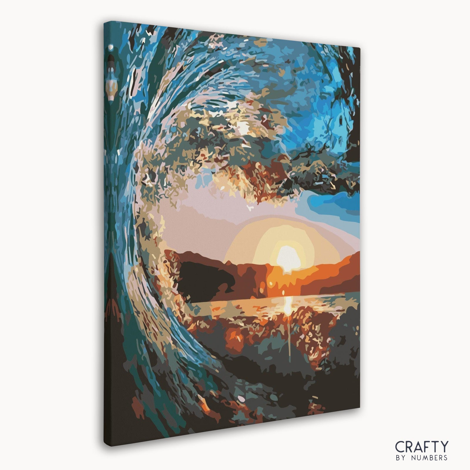 Close-up of sunset Wave on the numbered canvas