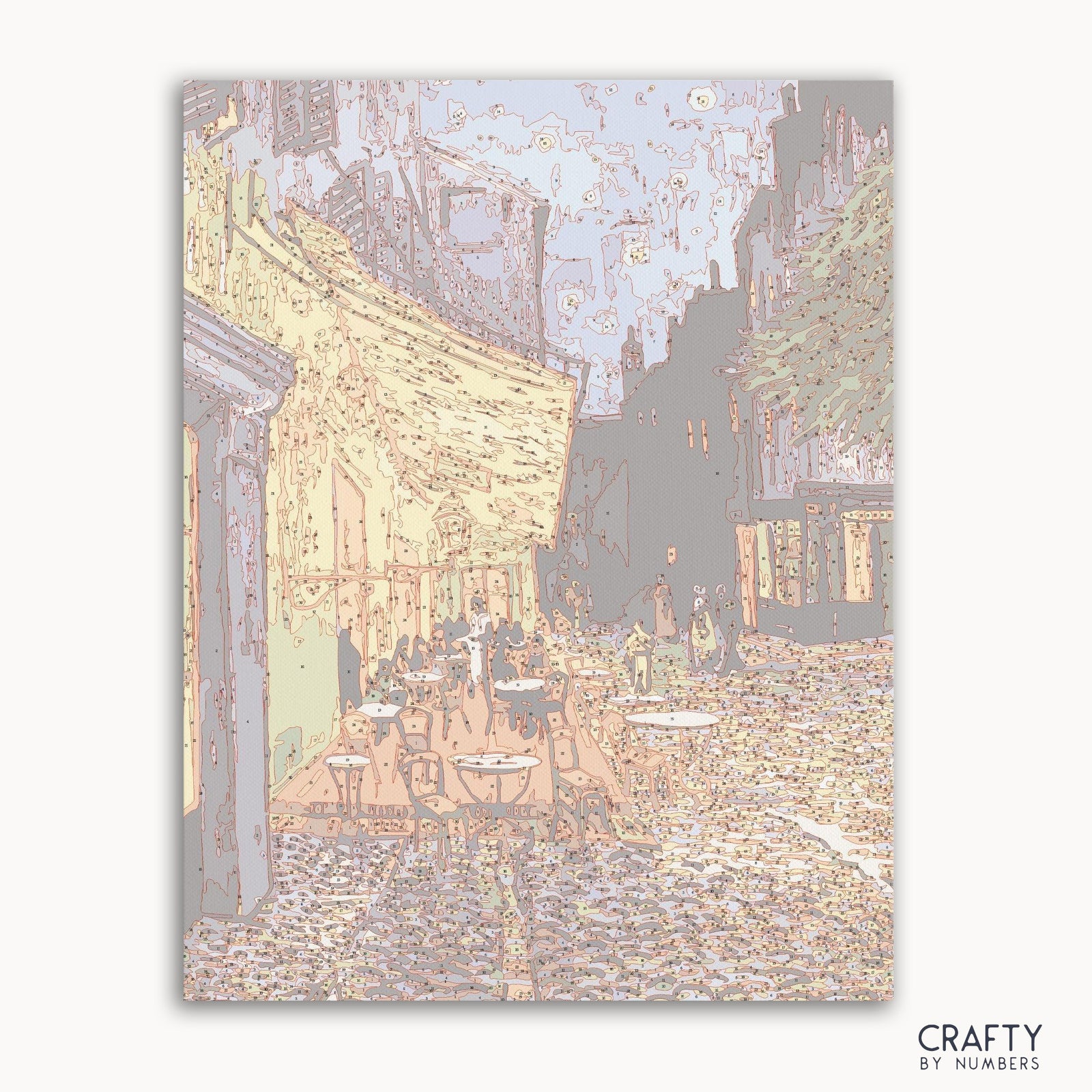 Cafe Terrace by Vincent van Gogh paint by numbers kit with numbered canvas and paints