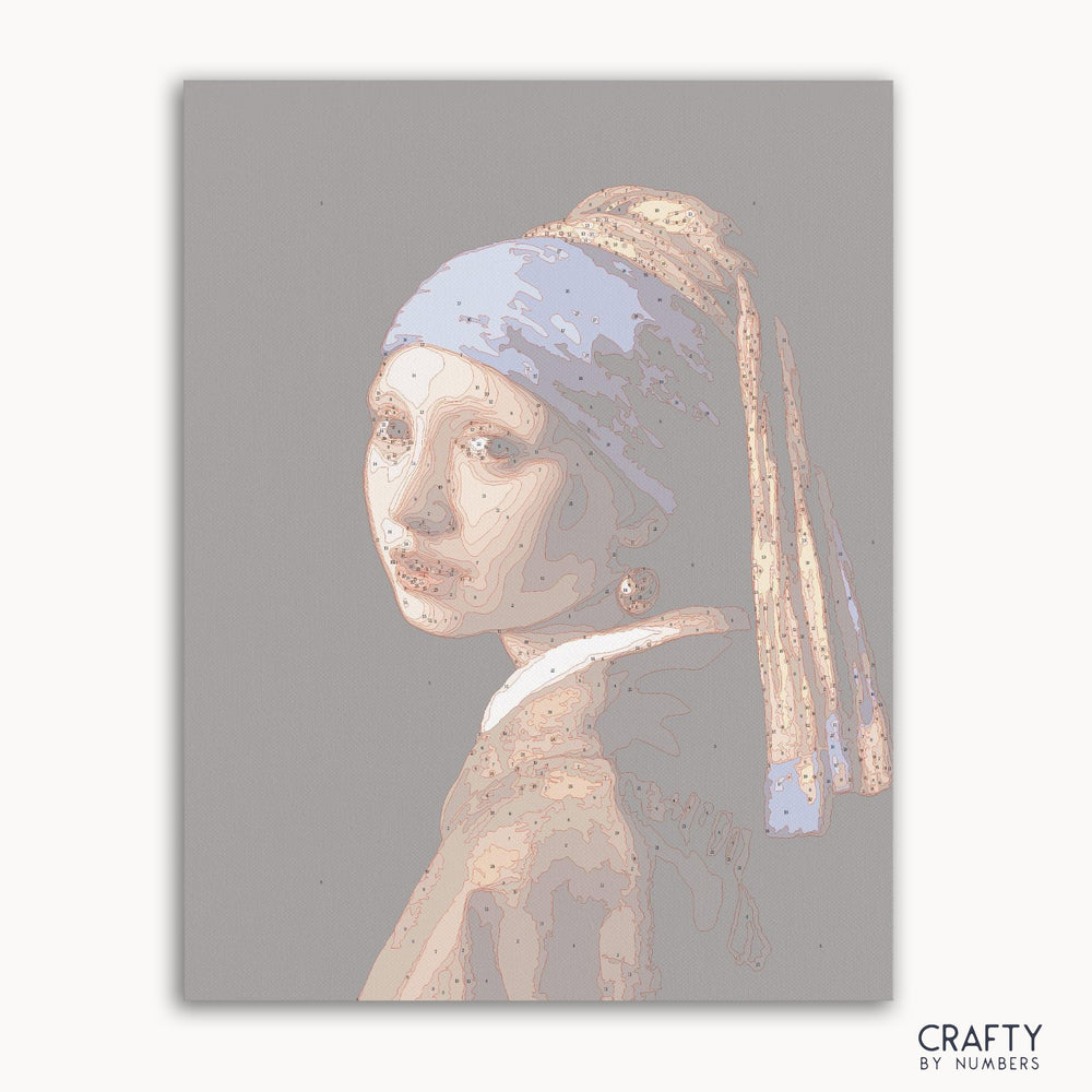 The Girl with a Pearl Earring paint by numbers kit capturing famous paintings style by Johannes Vermeer