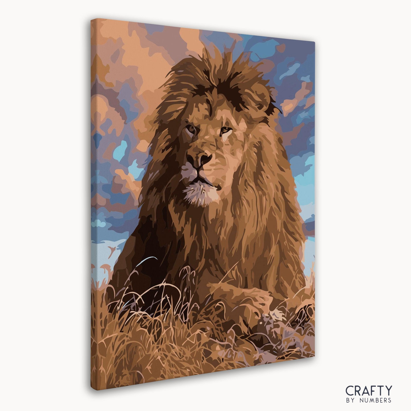 Detailliertes „The King Lion Art“-Malen nach Zahlen mit Pinselstrichen wie Gemälde berühmter Künstler und berühmte abstrakte Gemälde.