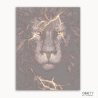 Thunder Black Lion paint by number artwork inspired by famous paintings showcasing bold colors and dynamic strokes.