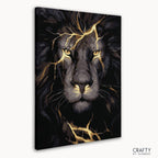 Thunder Black Lion paint by number reminiscent of vincent van gogh famous paintings with expressive brushwork and vivid contrasts.