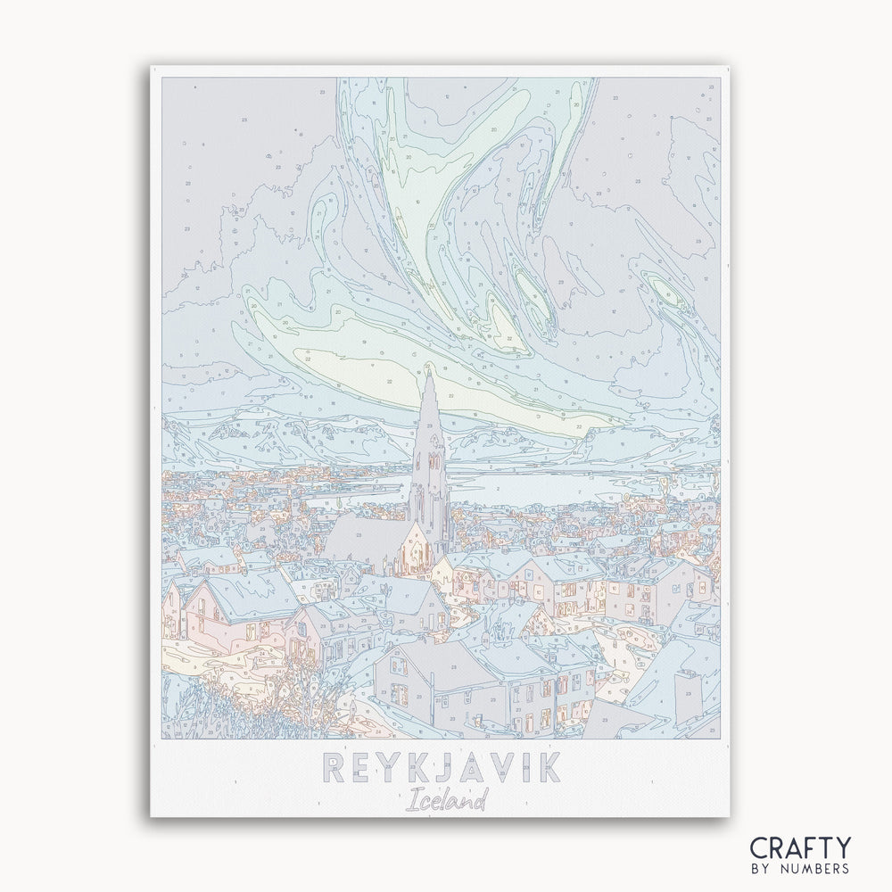 paint by numbers canvas of Reykjavik 