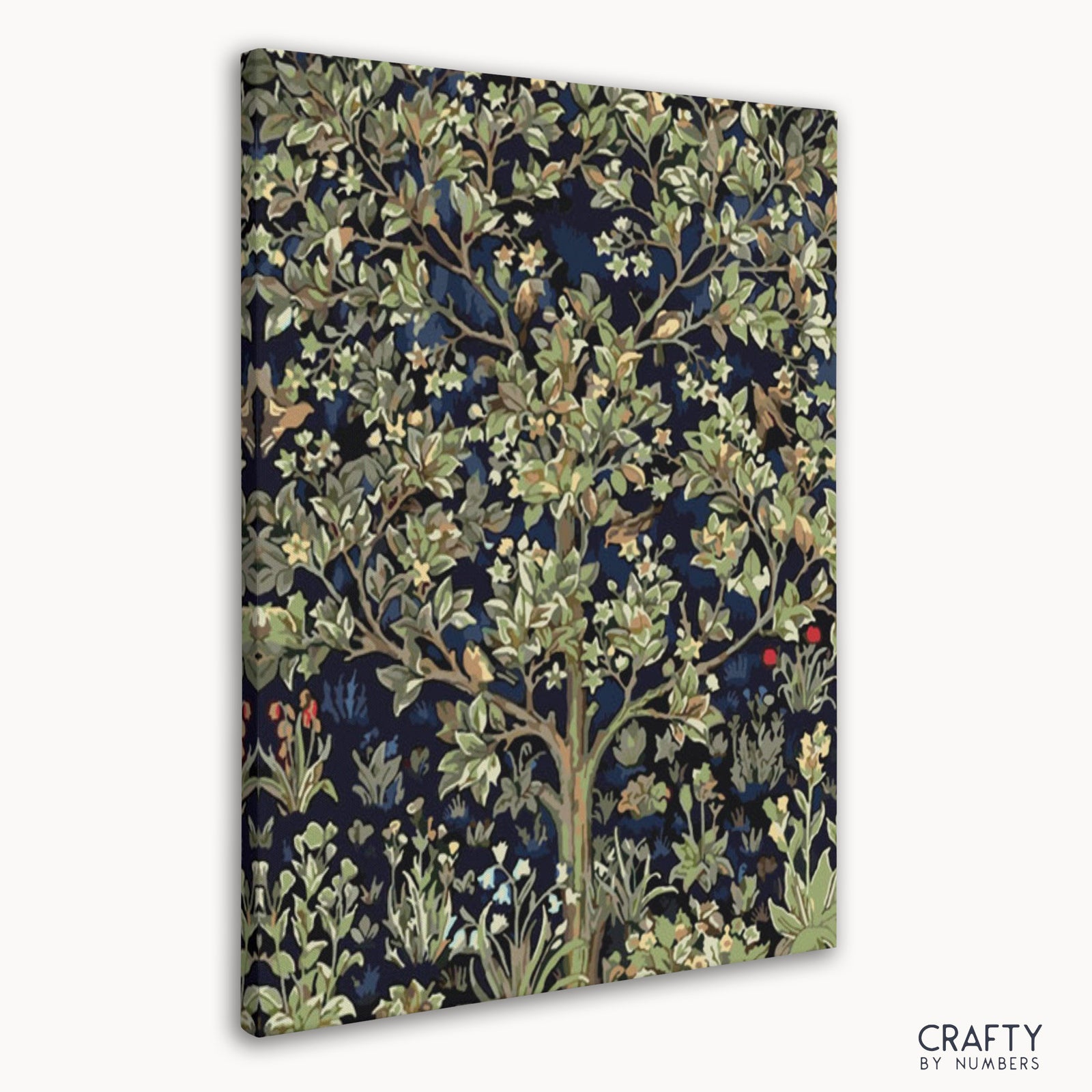 Tree of Life numbered canvas with ornate branches and leaves