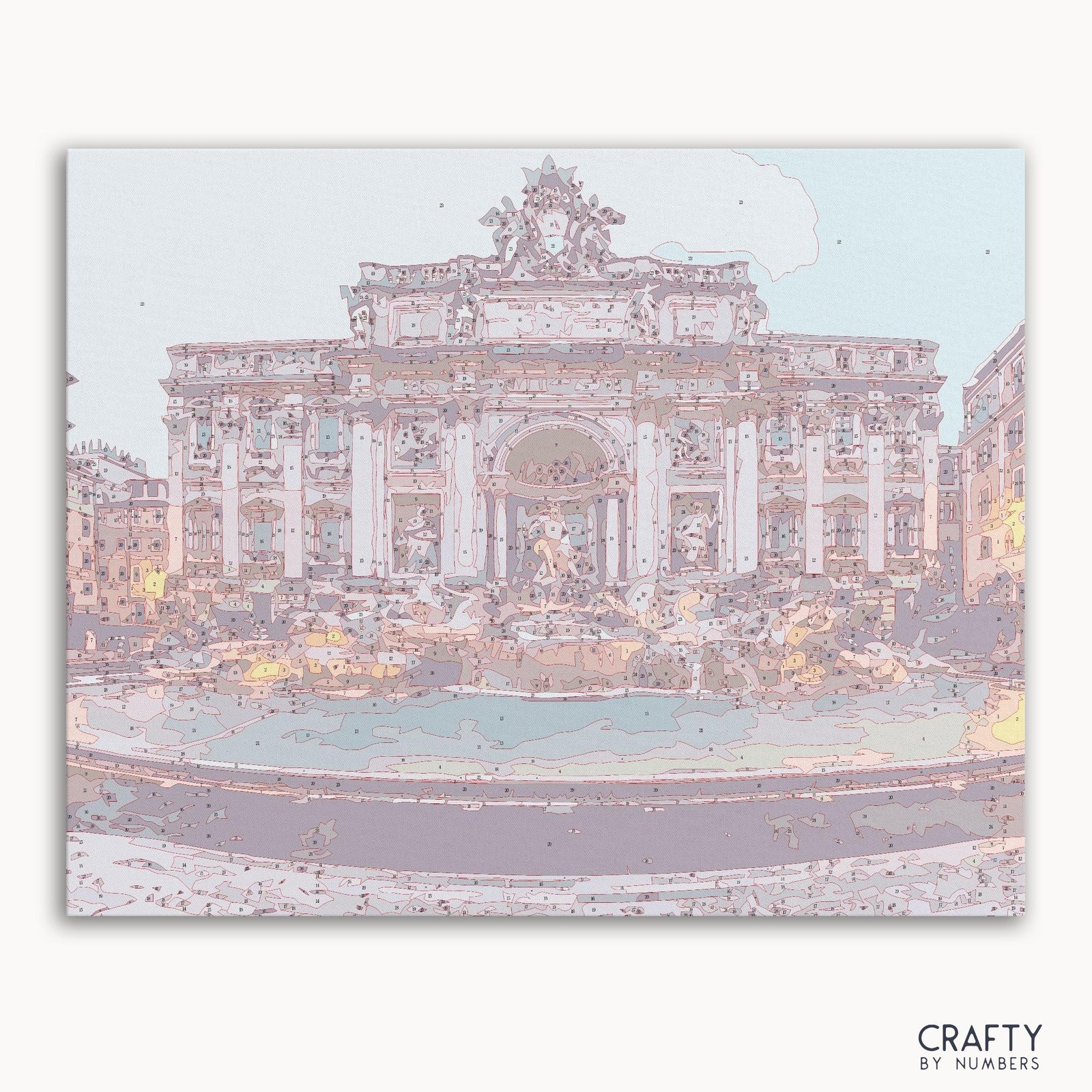 Trevi Fountain and Poli Palace paint by numbers kit with canvas and paints