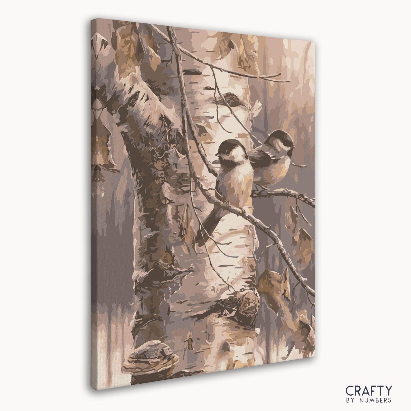 Close-up detail of Two Birds Birch Tree artwork