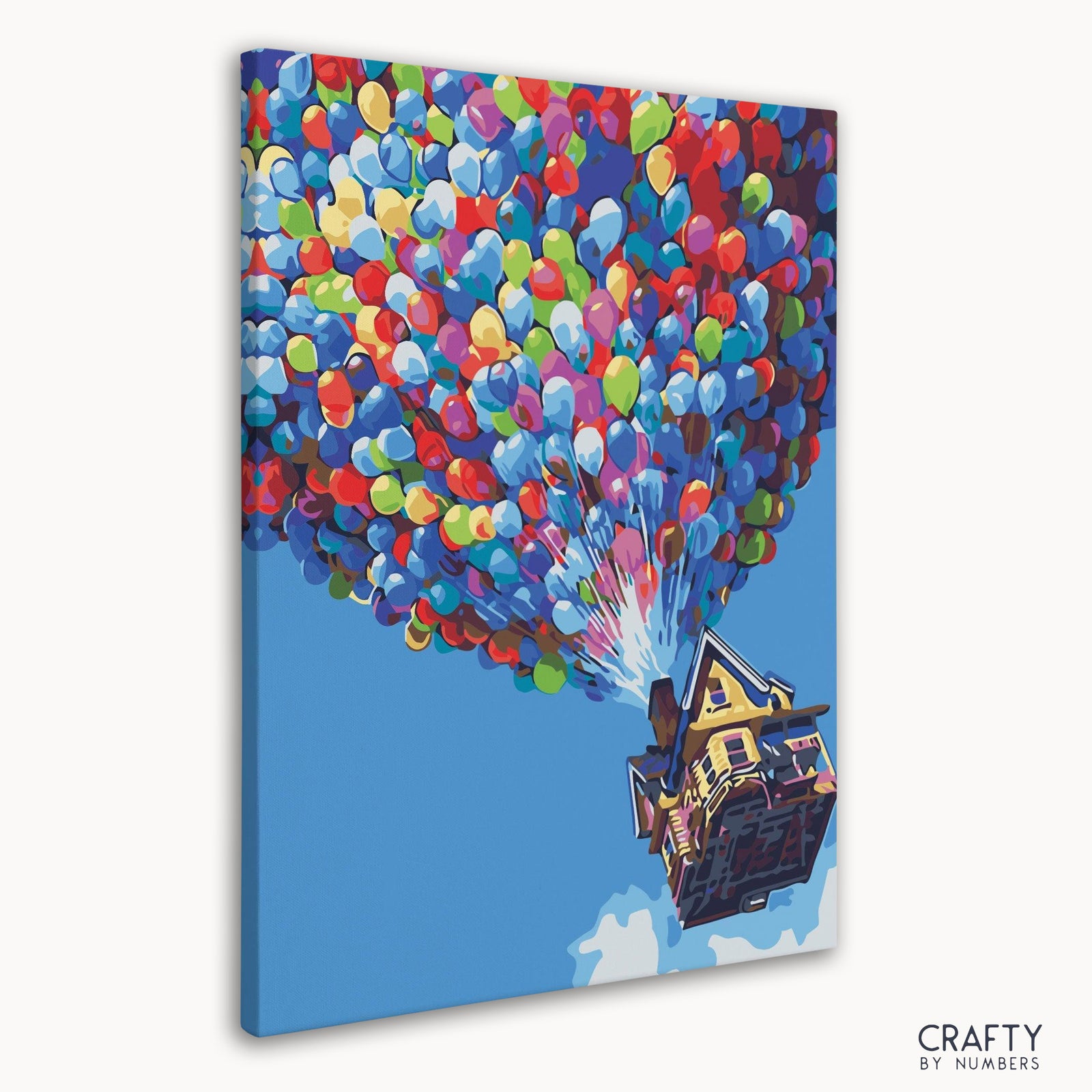Close-up of Up House numbered canvas and balloon details