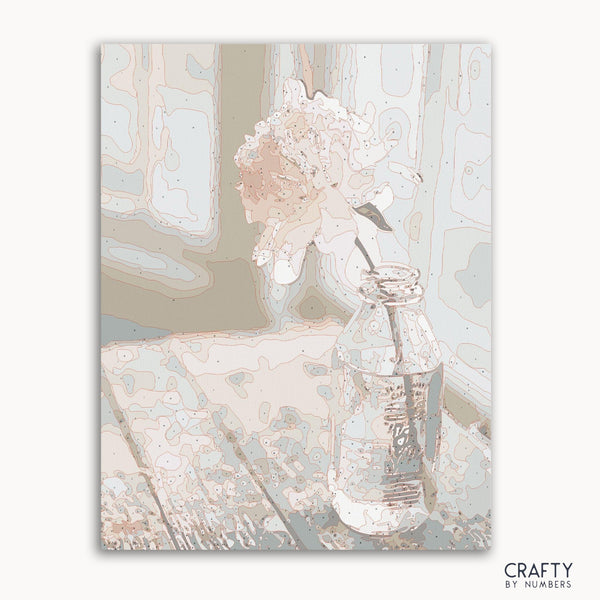 White flowers in a classic style, reminiscent of famous paintings including Vincent van Gogh famous paintings and famous flower paintings.